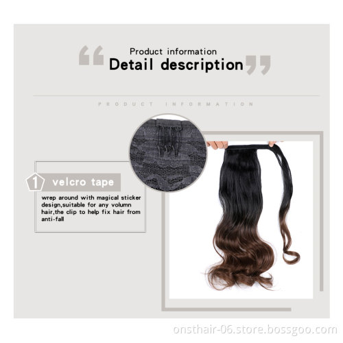 Long Straight Extensions 613 Wrap Around Clip In Ponytail Hair Extension Heat Resistant Synthetic Pony Tail Fake Hair